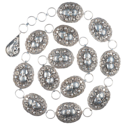 36" Gilbert Adeky Navajo heavy vintage sterling silver link concho belt