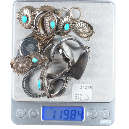 6"-7" Vintage Southwestern/Navajo sterling silver watch bands/tips