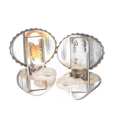 Rebecca Collins-Dallas Rutilated Quartz Peach Moonstone sterling silver earrings