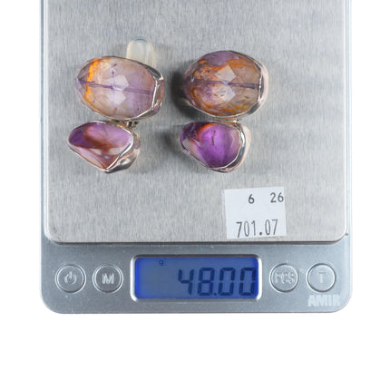 Rebecca Collins-Dallas Ametrine sterling silver earrings