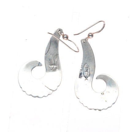 Everett & Mary Teller Navajo sterling silver long dangle earrings