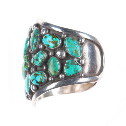 6.5" Vintage Coolidge Nez Navajo Royston turquoise sterling silver cuff bracelet