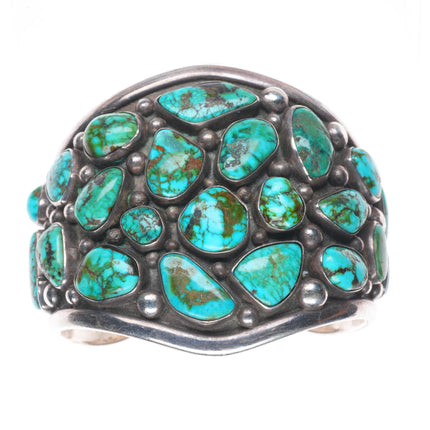 6.5" Vintage Coolidge Nez Navajo Royston turquoise sterling silver cuff bracelet