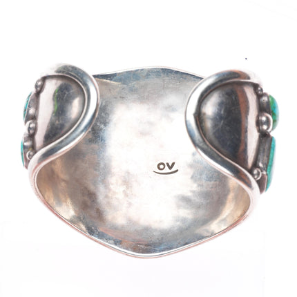 6.5" Vintage Coolidge Nez Navajo Royston turquoise sterling silver cuff bracelet