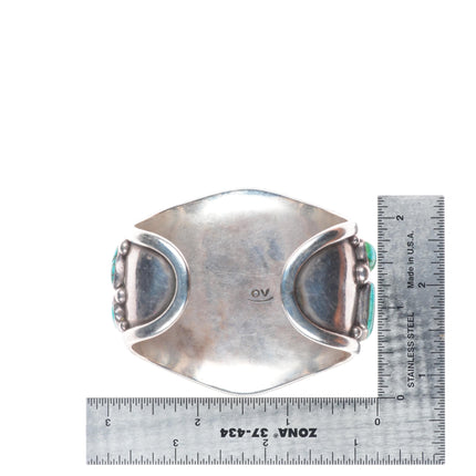 6.5" Vintage Coolidge Nez Navajo Royston turquoise sterling silver cuff bracelet