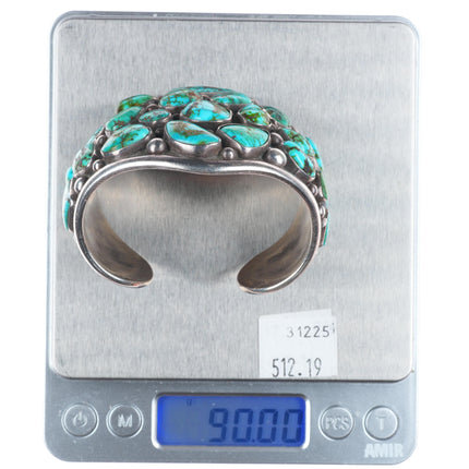 6.5" Vintage Coolidge Nez Navajo Royston turquoise sterling silver cuff bracelet
