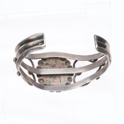 6.1" 30's-40's Vintage Navajo sterling silver hearts/carinated cuff bracelet
