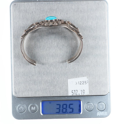 6.1" 30's-40's Vintage Navajo sterling silver hearts/carinated cuff bracelet