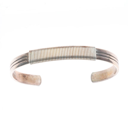 6.3" Steven Apachito Navajo sterling silver modernist cuff bracelet