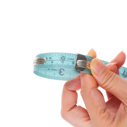 6.3" Steven Apachito Navajo sterling silver modernist cuff bracelet