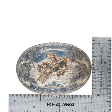 1954 10k gold/Sterling silver Maddox Amarillo TX Bronco Trophy belt buckle