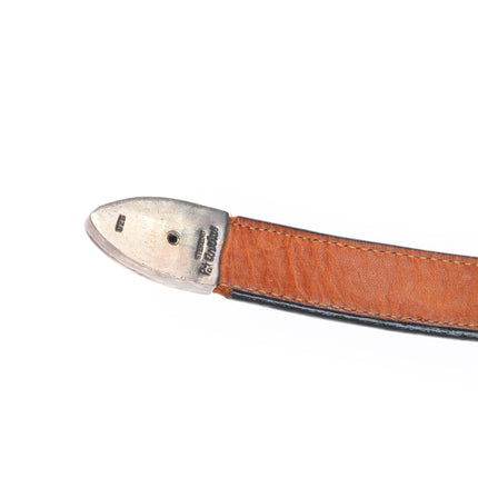 Pat Areias southwestern sterling silver ranger belt buckle set ribbed design