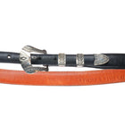 Vintage Navajo sterling silver deep stamped ranger belt buckle set 3/4