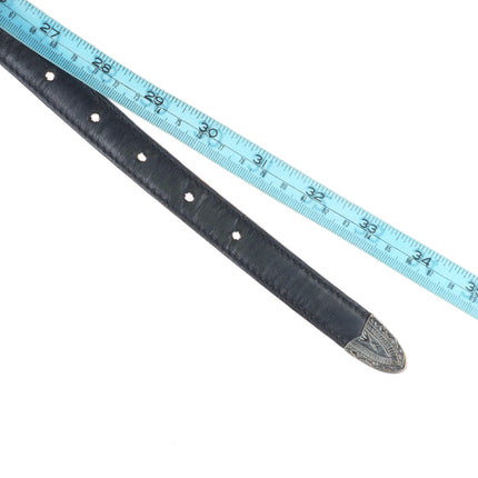 Vintage Navajo sterling silver deep stamped ranger belt buckle set 3/4"