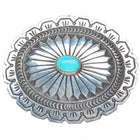 Jenny Blackgoat Navajo sterling silver concho style belt buckle with turquoise