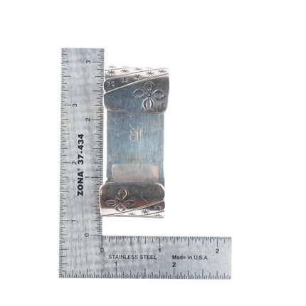 6.5" Donald Douglas Navajo sterling silver sugilite/turquoise cuff bracelet