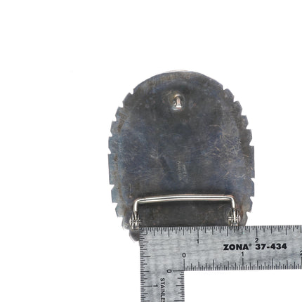 Vintage M Spencer Navajo sterling silver turquoise nugget cluster belt buckle