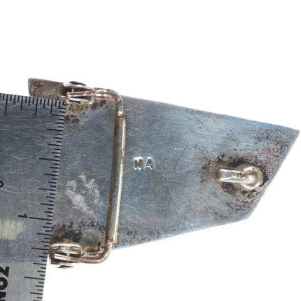 NA Vintage Southwestern modernist sterling silver turquoise, onyx belt buckle