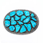 Evelyn Yazzie Navajo vintage sterling silver turquoise nugget belt buckle