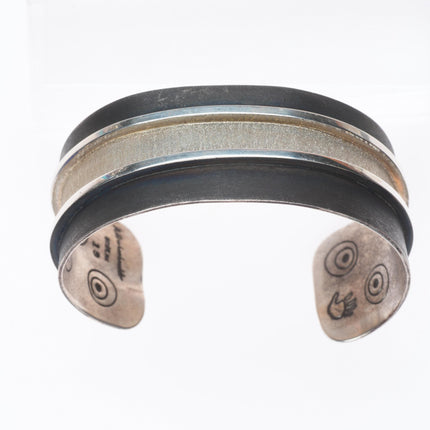6.6" Aaron Brokeshoulder Choctaw/Shawnee/Kewa sterling silver cuff bracelet