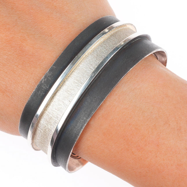 6.6" Aaron Brokeshoulder Choctaw/Shawnee/Kewa sterling silver cuff bracelet