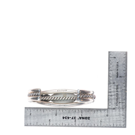 6" Darrin Livingston Navajo sterling silver Mediterranean coral cuff bracelet