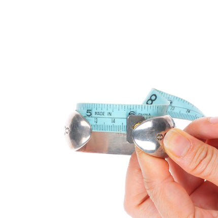 5.9" Ray Smith Navajo sterling silver shadowbox turquoise row cuff bracelet