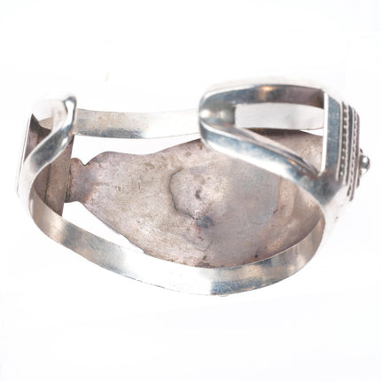 6.25" Vintage Navajo sterling silver Yei cuff bracelet with nice turquoise