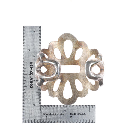 6.6" vintage Navajo sterling silver huge cast cuff bracelet