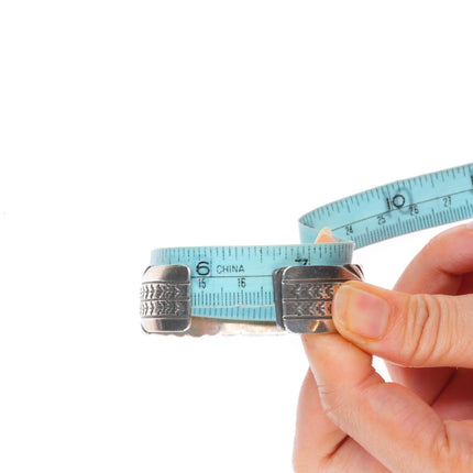 6.6" vintage Navajo sterling silver SS hand stamped cuff bracelet