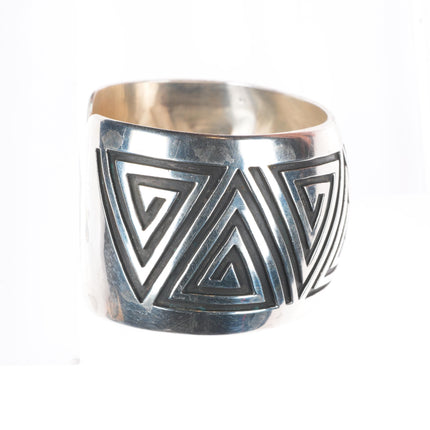 6.3" Vintage Rosco Scott Navajo sterling silver domed cuff bracelet