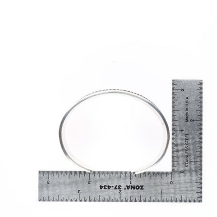 6.5" Freddie Maloney Navajo deep stamped sterling silver heavy cuff bracelet