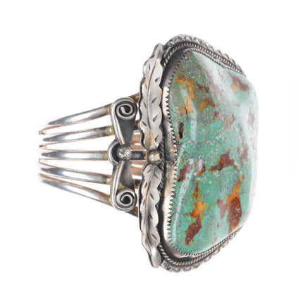 7" Huge Michael Mendoza Navajo Nevada Turquoise sterling silver cuff bracelet