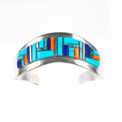 6.25" Patricia & Edward Becenti Navajo sterling silver cobblestone cuff bracelet