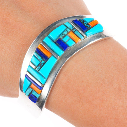 6.25" Patricia & Edward Becenti Navajo sterling silver cobblestone cuff bracelet