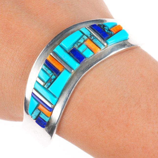 6.25" Patricia & Edward Becenti Navajo sterling silver cobblestone cuff bracelet