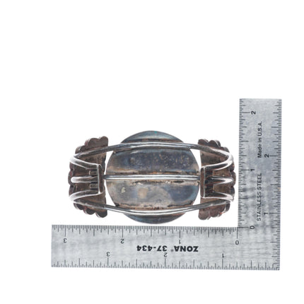 6.75" 40's-50's vintage Zuni sterling silver rainbow man inlay cuff bracelet