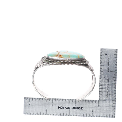 6.75" Chunky c1940's Navajo sterling silver cuff bracelet large turquoise