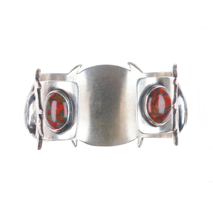 6.7" Victoria Masse Stoll southwestern sterling silver agate/jasper cuff bracelet
