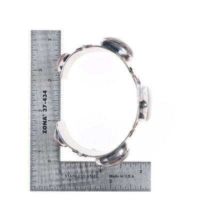 6.7" Victoria Masse Stoll southwestern sterling silver agate/jasper cuff bracelet