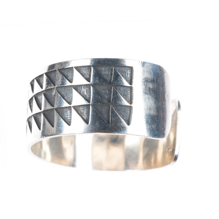 6.75" Clement Honie Hopi Overlay cuff bracelet sterling silver