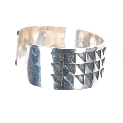 6.75" Clement Honie Hopi Overlay cuff bracelet sterling silver