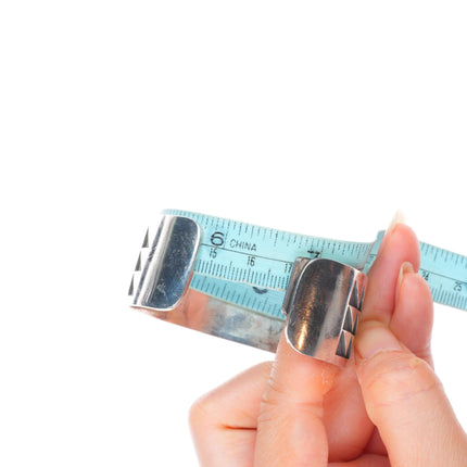 6.75" Clement Honie Hopi Overlay cuff bracelet sterling silver