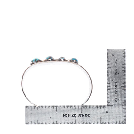 7" c1950's Heavy Spiderweb Bisbee Turquoise Navajo sterling silver cuff bracelet