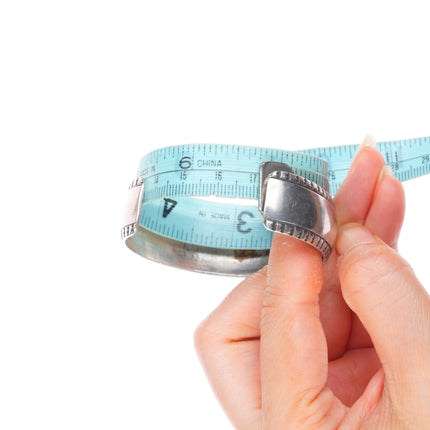 6.7" Vintage Navajo sterling silver hammered/chiseled domed cuff bracelet