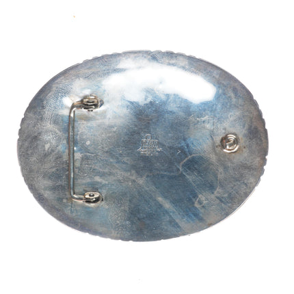 Big Vintage Tommy Moore Navajo sterling silver turquoise cluster belt buckle