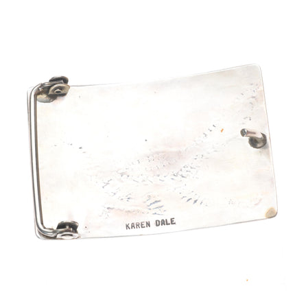 Vintage Karen Dale Navajo sterling silver roadrunner belt buckle