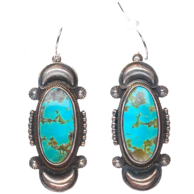 Stanley Parker Navajo sterling silver high grade turquoise earrings