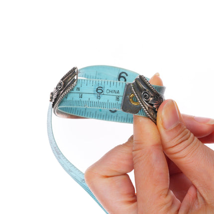 6.4" Vintage Navajo sterling silver curved watch cuff bracelet c1980's