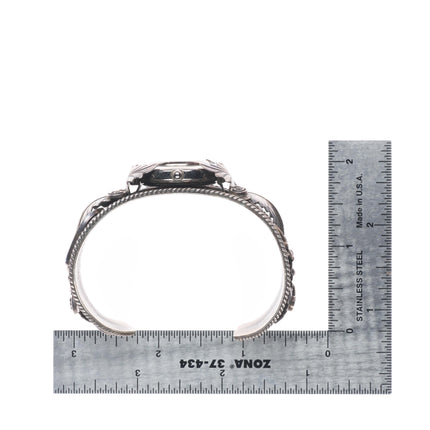 6.4" Vintage Navajo sterling silver curved watch cuff bracelet c1980's
